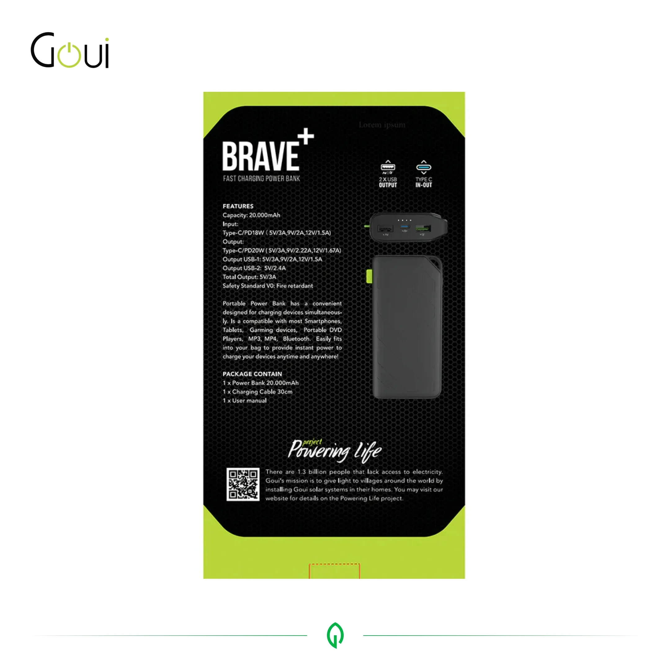 Goui Brave Plus PowerBank 20000 mAh 20W